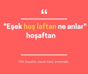 Eşek hoş laftan ne anlar