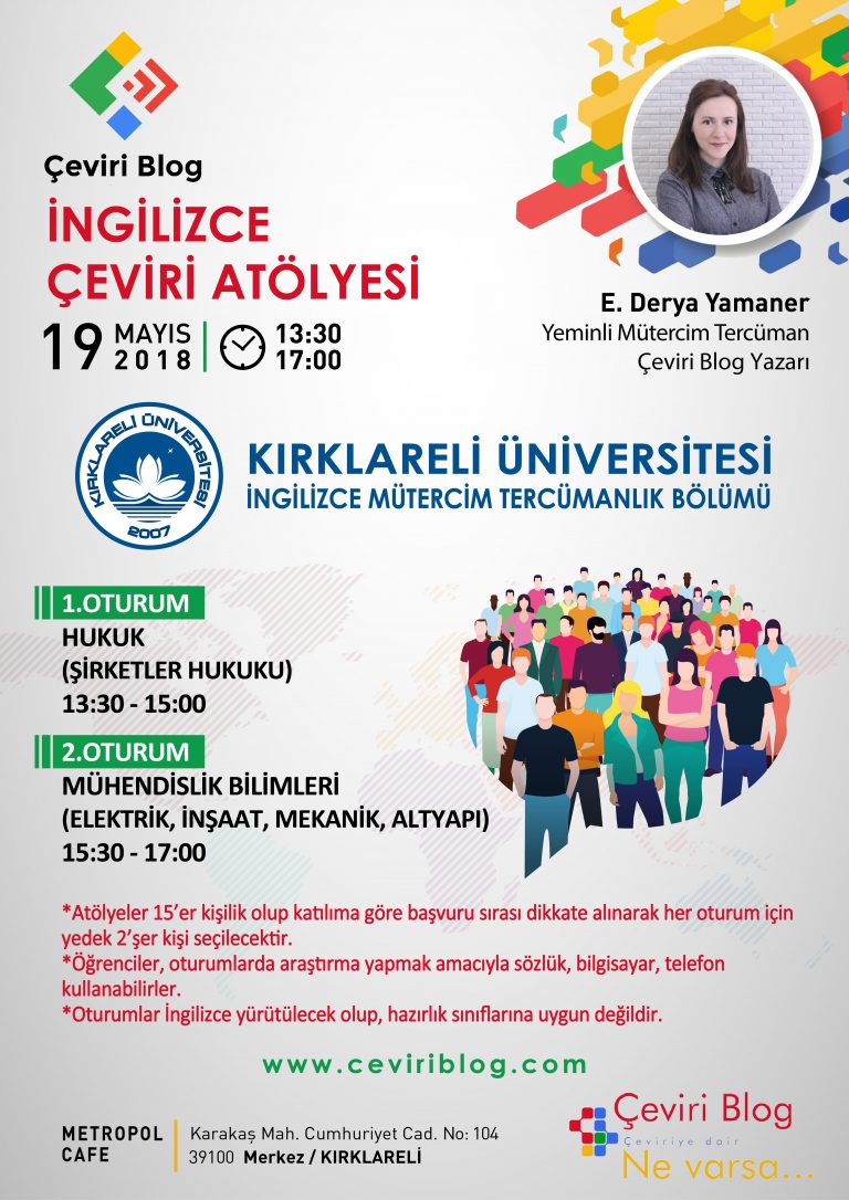 Kırklareli Üniversitesi İngilizce Çeviri Atölyesi